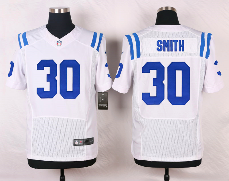 Nike NFL Indianapolis Colts #30 Smith White Elite Jersey