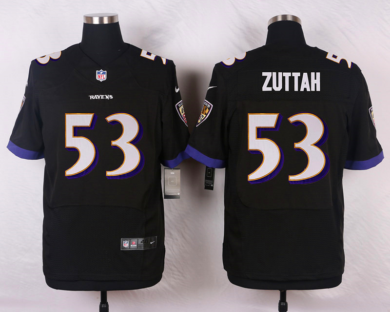 Nike NFL Baltimore Ravens #53 Zuttah Black Elite Jersey