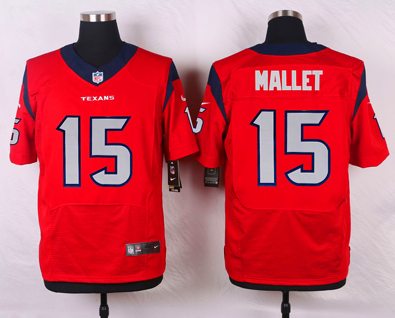 Nike Houston Texans #15 Mallet Red Elite Jersey