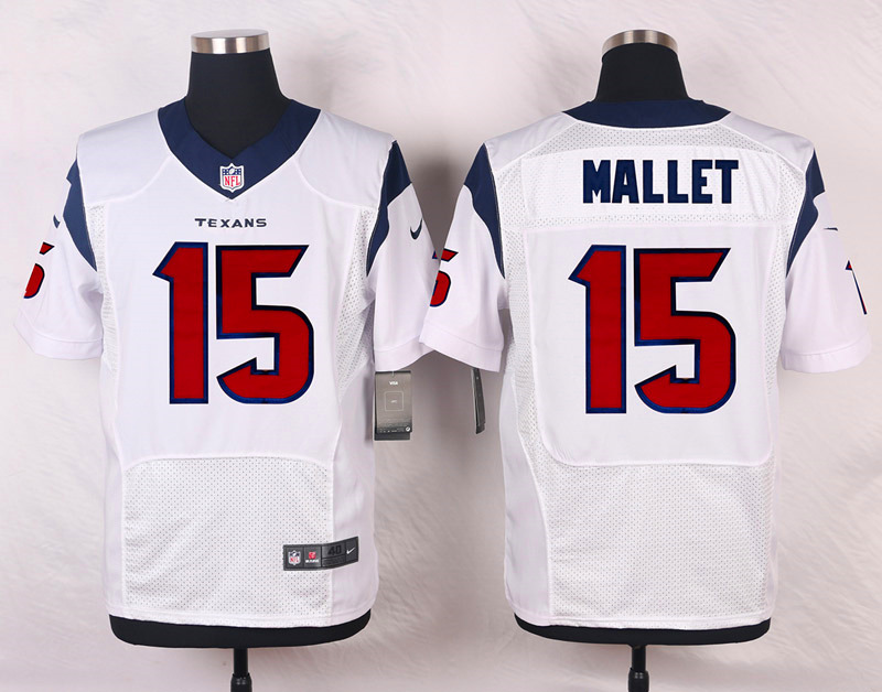 Nike Houston Texans #15 Mallet White Elite Jersey