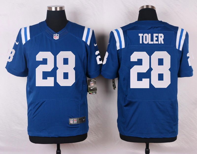 Nike NFL Indianapolis Colts #28 Toler Blue Elite Jersey