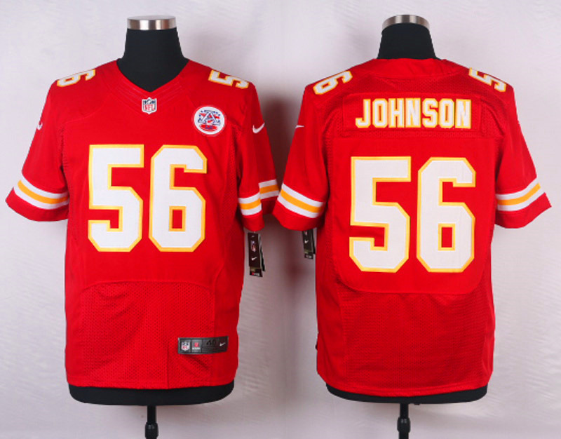 Nike NFL Kansas City Chiefs #56 Johnson Red Elite Jersey