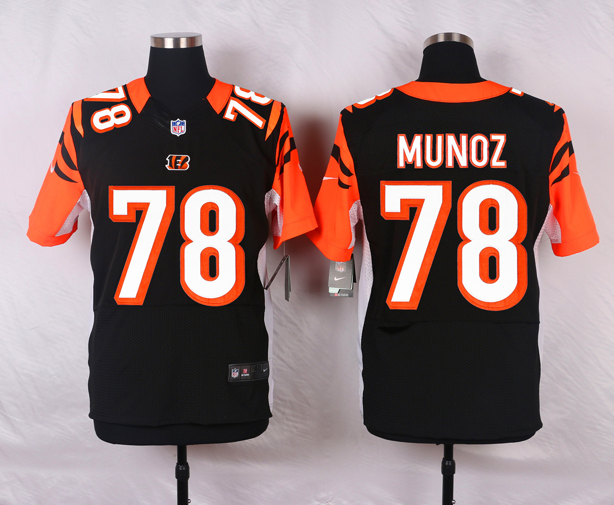 Nike NFL Cincinnati Bengals #78 Munoz Black Elite Jersey