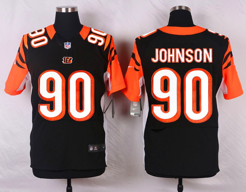 Nike NFL Cincinnati Bengals #90 Johnson Black Elite Jersey