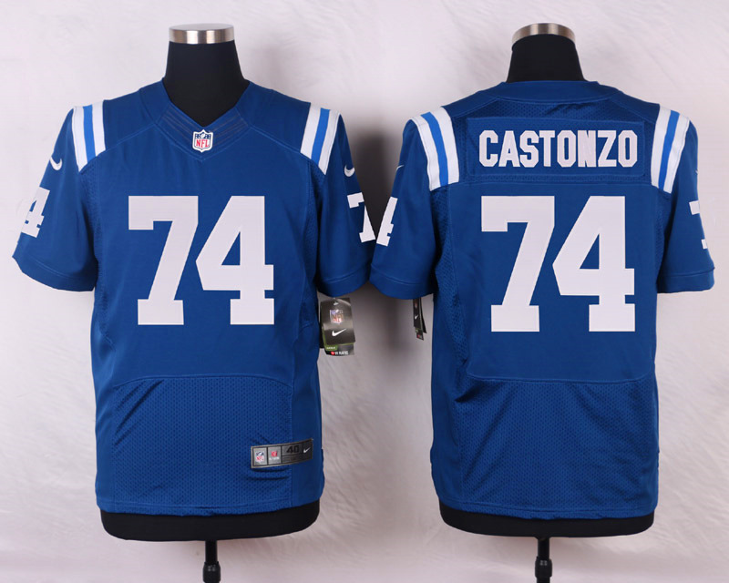 Nike NFL Indianapolis Colts #74 Castonzo Blue Elite Jersey