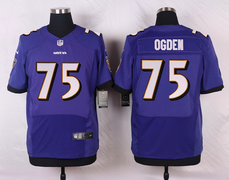 Nike NFL Baltimore Ravens #95 Ogden Purple Elite Jersey