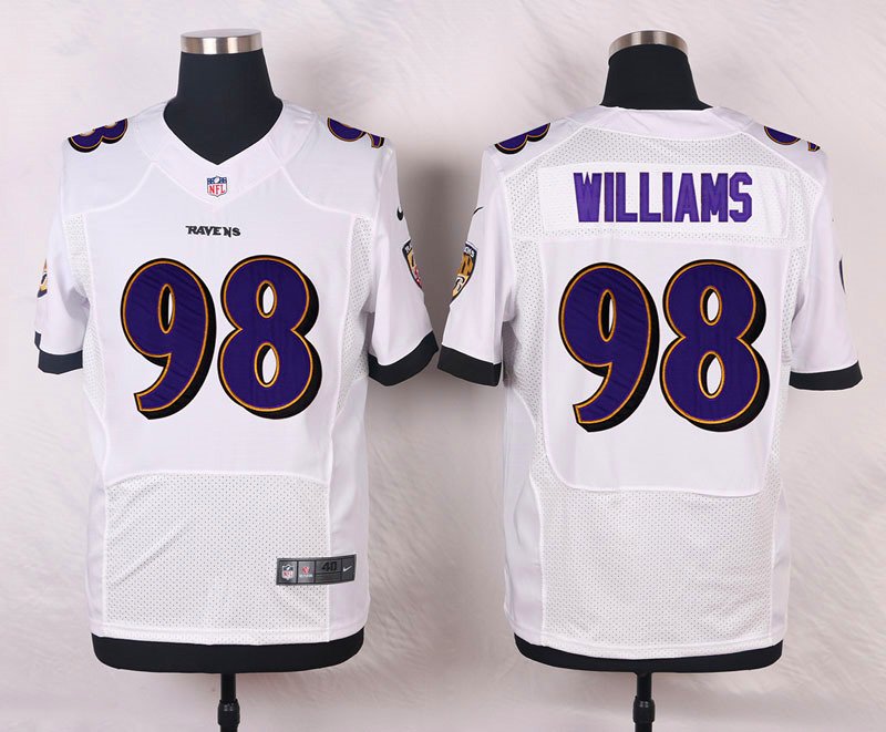 Nike NFL Baltimore Ravens #98 Willians White Elite Jersey