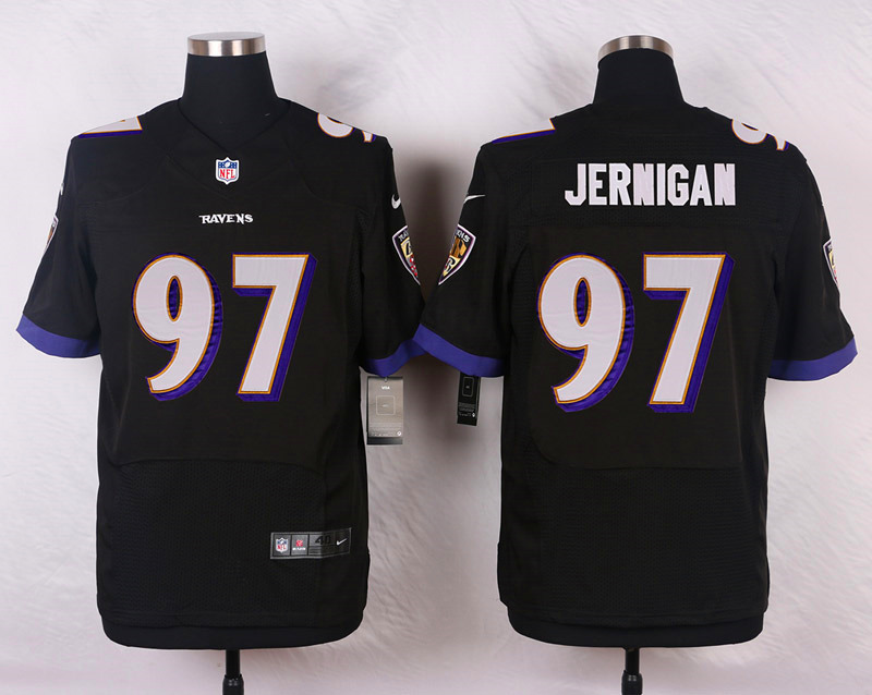 Nike NFL Baltimore Ravens #97 Jernigan Black Elite Jersey