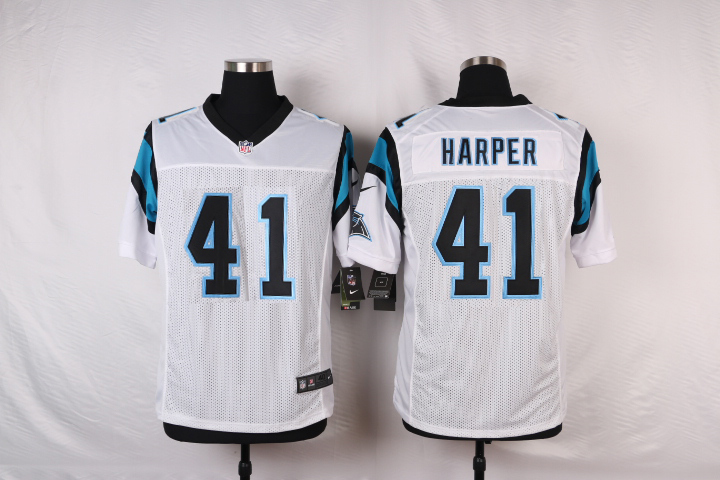 Nike NFL Carolina Panthers #41 Harper White Elite Jersey