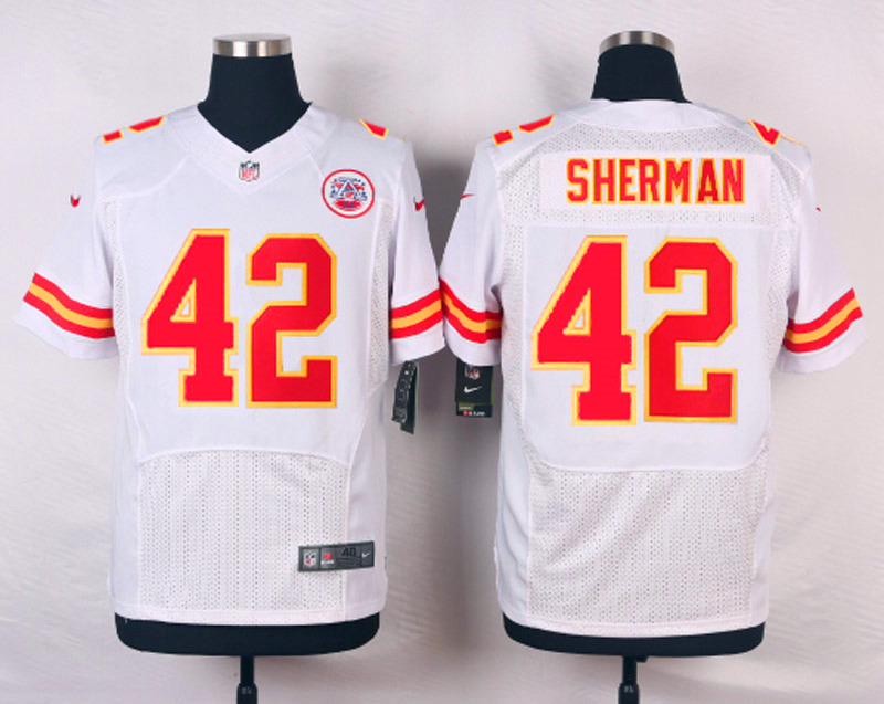 Nike NFL Kansas City Chiefs #42 Sherman White Elite Jersey