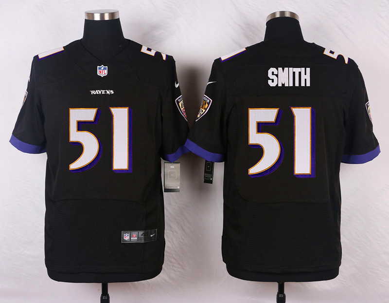 Nike NFL Baltimore Ravens #51 Smith Black Elite Jersey