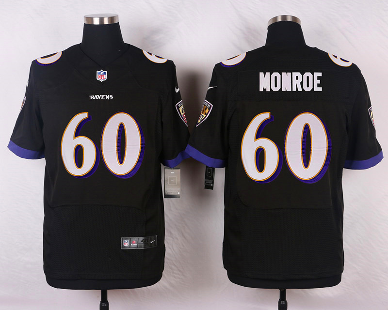 Nike NFL Baltimore Ravens #60 Monroe Black Elite Jersey