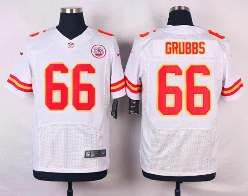 Nike NFL Kansas City Chiefs #66 Grubbs White Elite Jersey