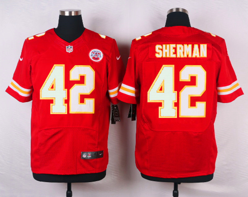 Nike NFL Kansas City Chiefs #42 Sherman Red Elite Jersey