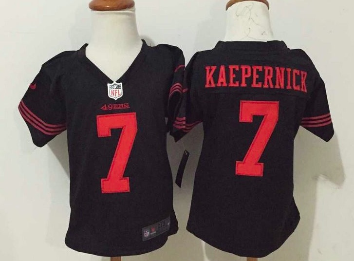 Nike San Francisco 49ers #7 Kaepernick Black Alternate Kids Jerseys 2-5T