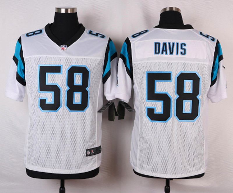 Nike NFL Carolina Panthers #58 Davis White Elite Jersey