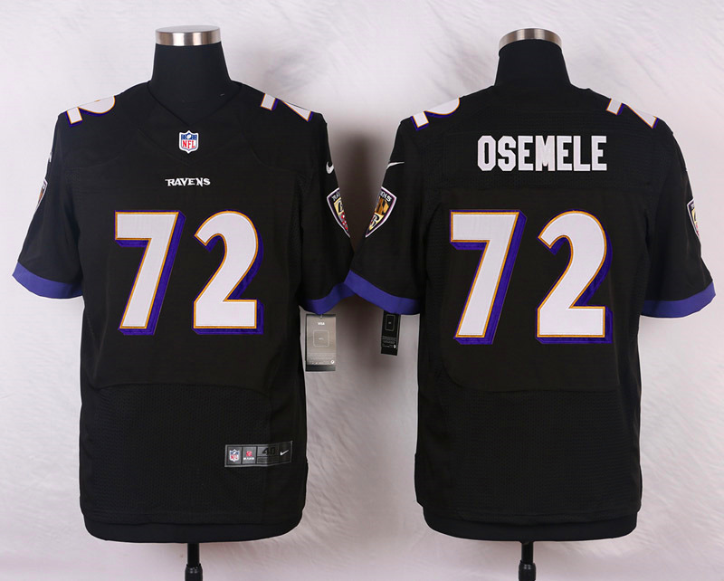 Nike NFL Baltimore Ravens #72 Osemele Black Elite Jersey