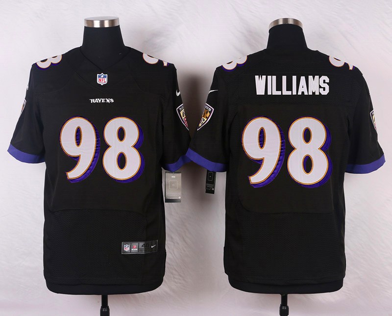 Nike NFL Baltimore Ravens #98 Williams Black Elite Jersey