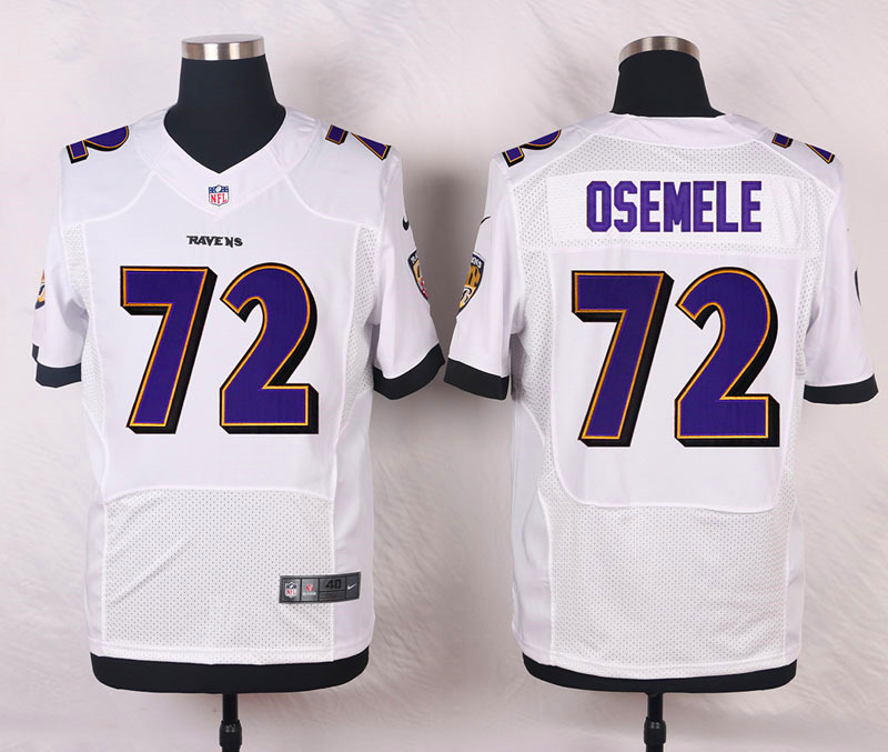 Nike NFL Baltimore Ravens #72 Osenele White Elite Jersey