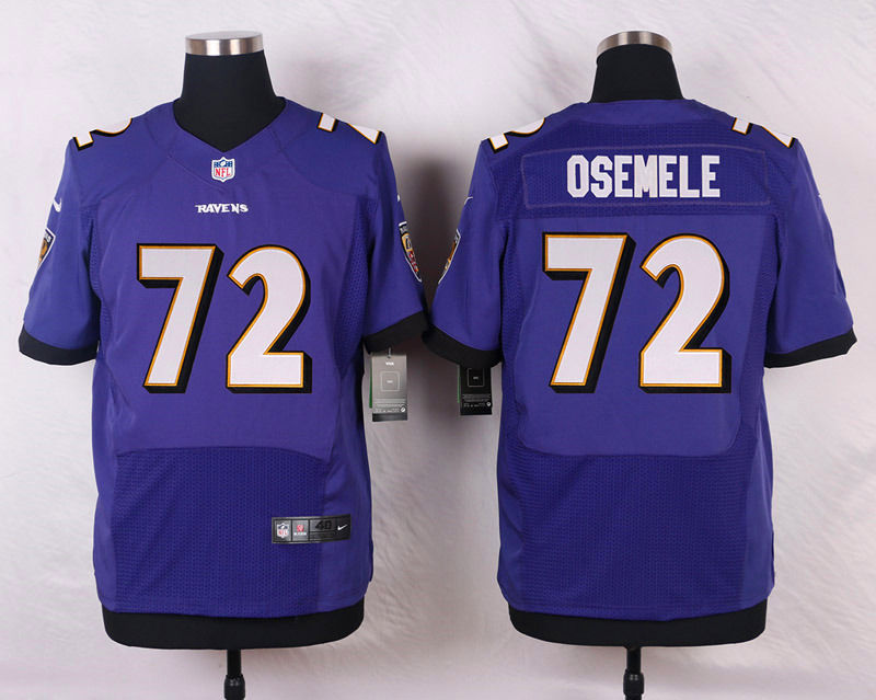 Nike NFL Baltimore Ravens #72 Osemele Purple Elite Jersey