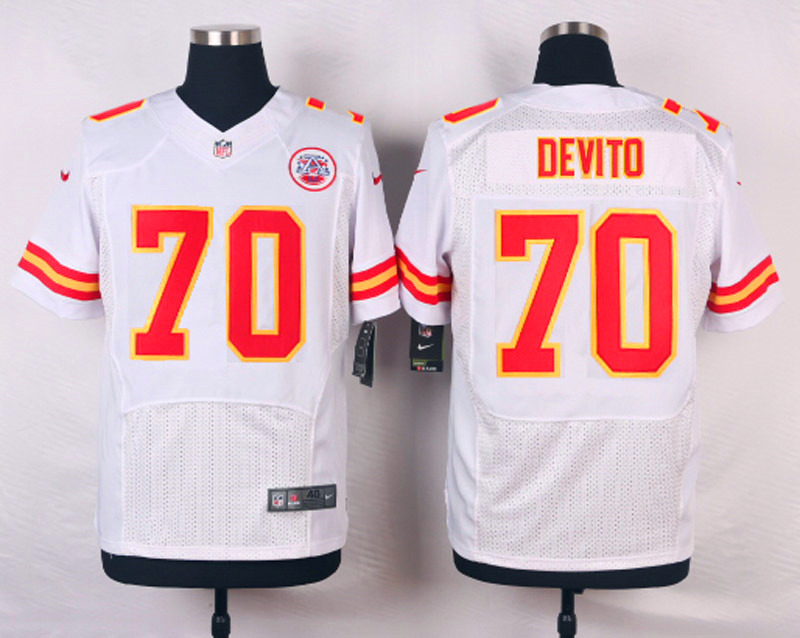 Nike NFL Kansas City Chiefs #70 Devito White Elite Jersey