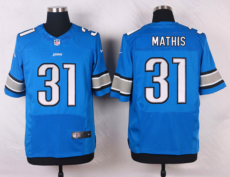 Nike NFL Detroit Lions #31 Mathis Blue Elite Jersey