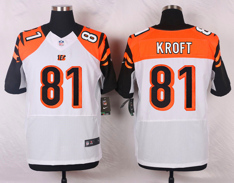 Nike NFL Cincinnati Bengals #81 Kroft White Elite Jersey