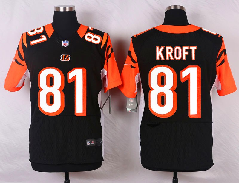 Nike NFL Cincinnati Bengals #81 Kroef Black Elite Jersey