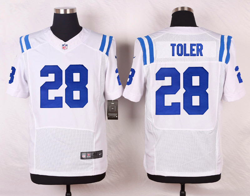 Nike NFL Indianapolis Colts #28 Toler White Elite Jersey