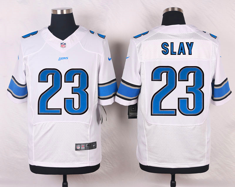 Nike NFL Detroit Lions #23 Slay White Elite Jersey