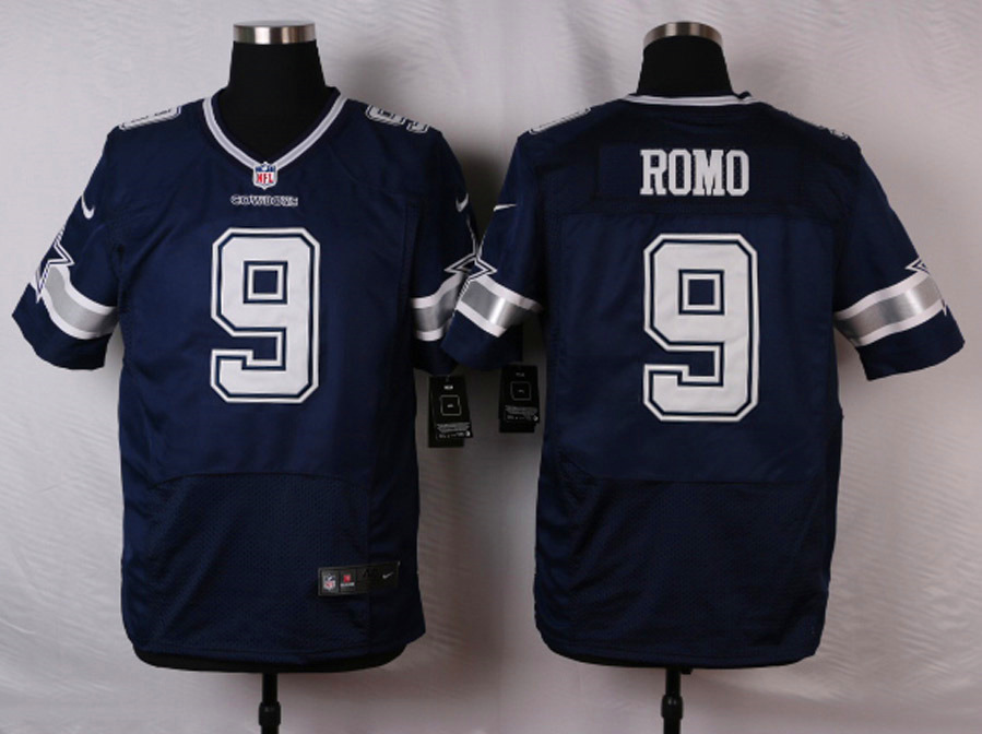 Nike NFL Dallas Cowboys #9 Romo Blue Elite Jersey