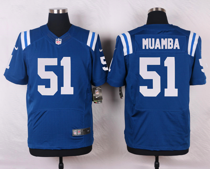 Nike NFL Indianapolis Colts #51 Muamba Blue Elite Jersey