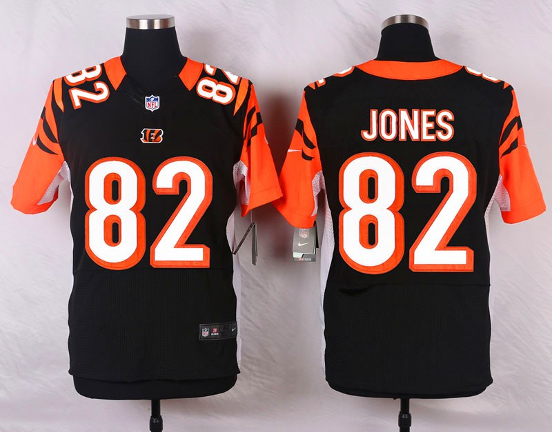 Nike NFL Cincinnati Bengals #82 Jones Black Elite Jersey