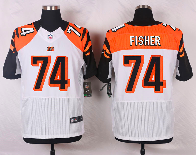 Nike NFL Cincinnati Bengals #74 Fisher White Elite Jersey