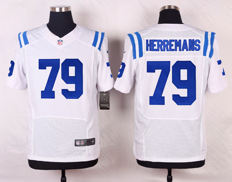 Nike NFL Indianapolis Colts #79 Newhort White Elite Jersey