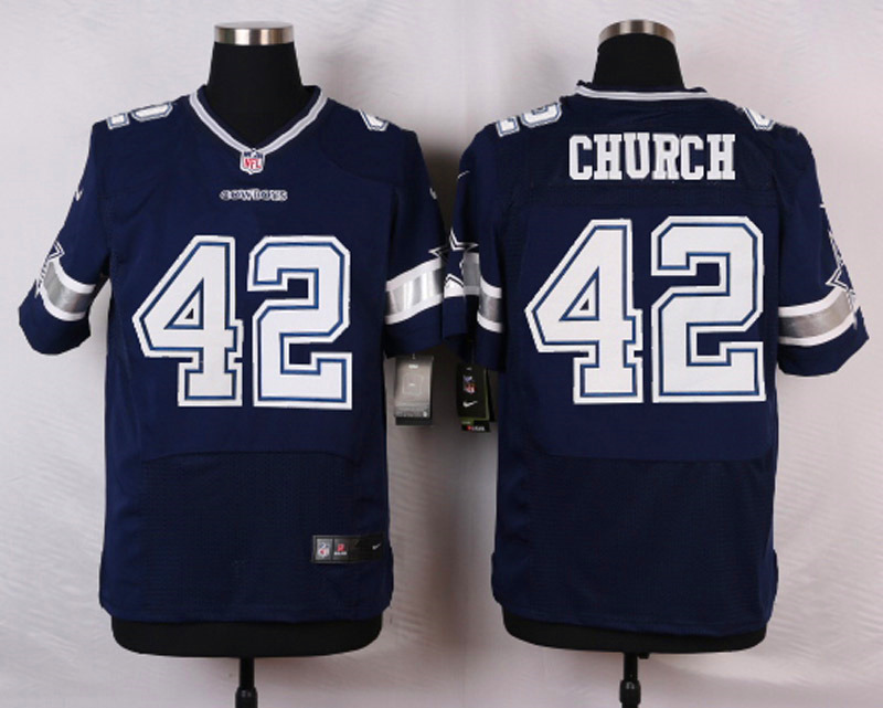 Nike NFL Dallas Cowboys #42 Church Blue Elite Jersey