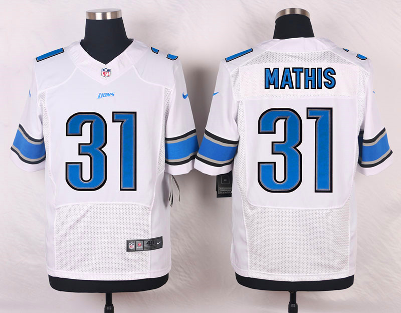 Nike NFL Detroit Lions #31 Mathis White Elite Jersey