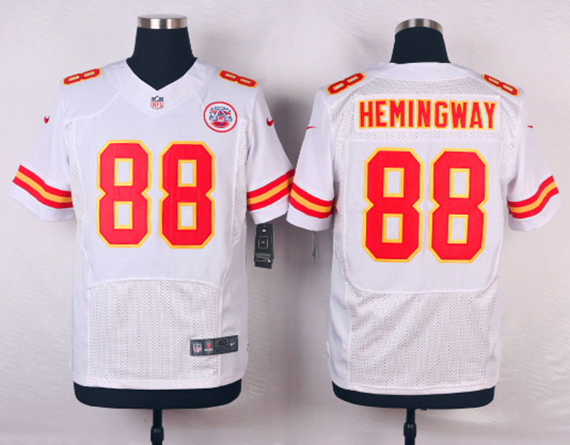 Nike NFL Kansas City Chiefs #88 Hemingway White Elite Jersey