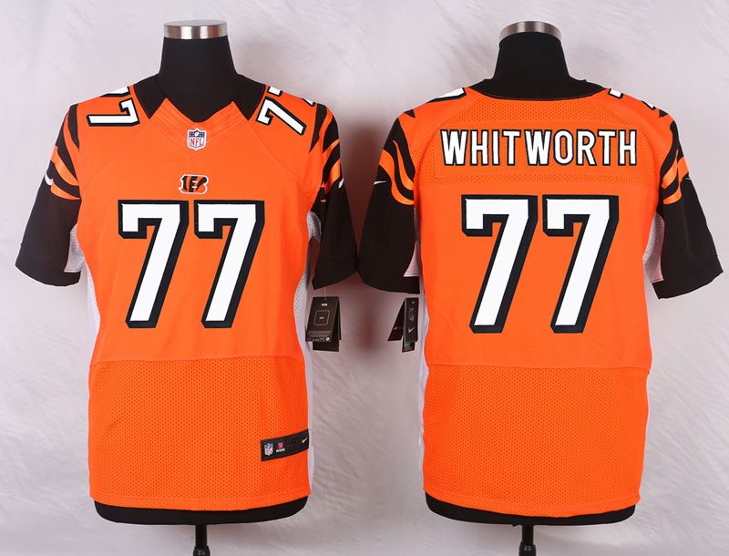 Nike NFL Cincinnati Bengals #77 Whitworth Orange Elite Jersey