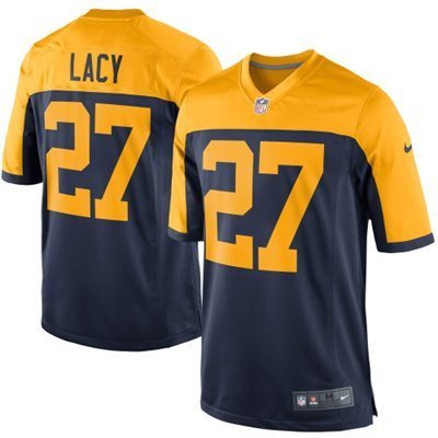 Kids Nike Green Bay Packers #27 Lacy Blue Yellow Jersey