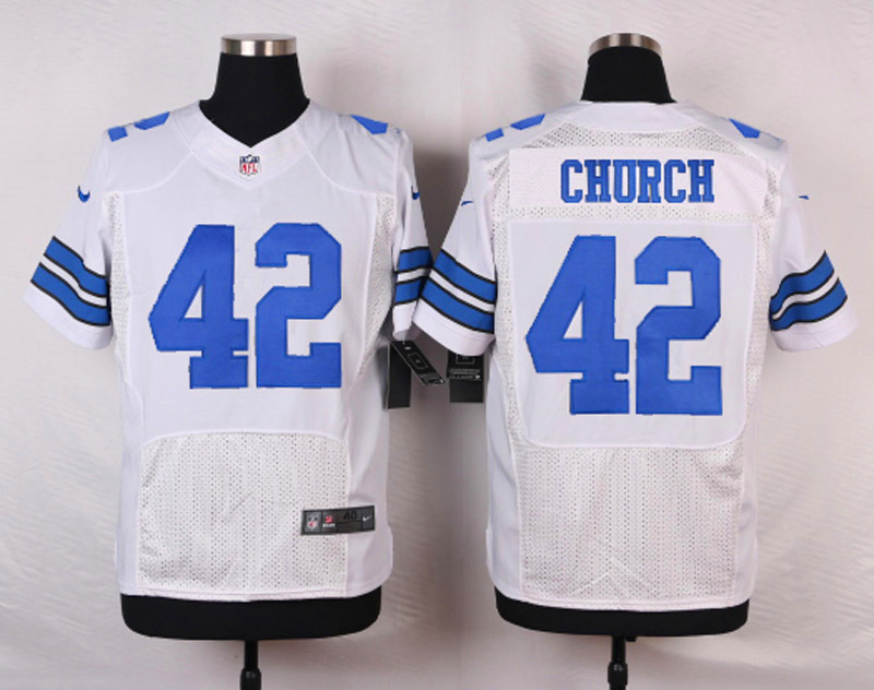 Nike NFL Dallas Cowboys #42 Church White Elite Jersey