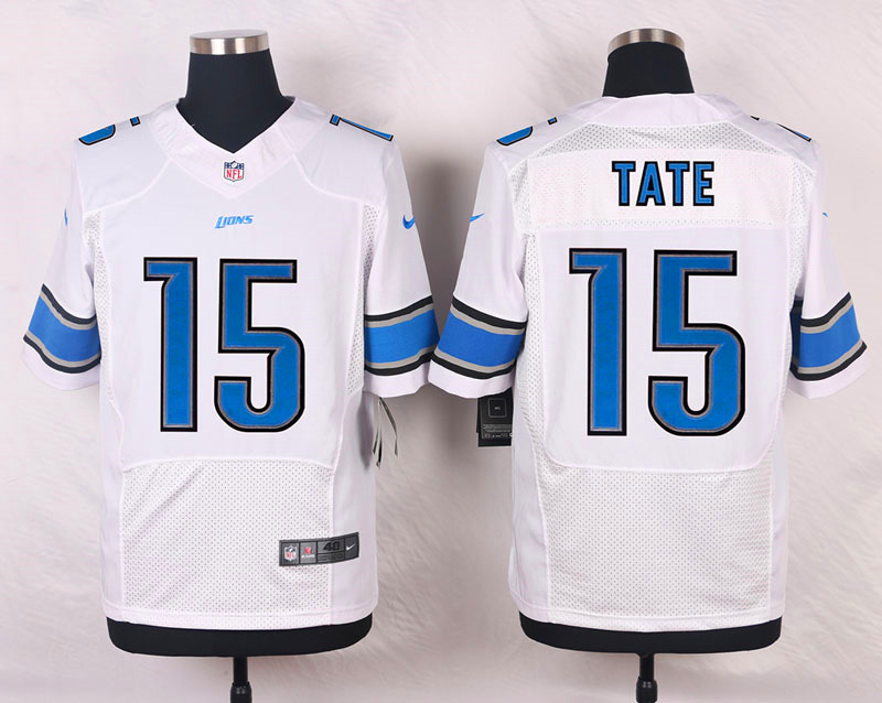 Nike NFL Detroit Lions #15 Tate White Elite Jersey