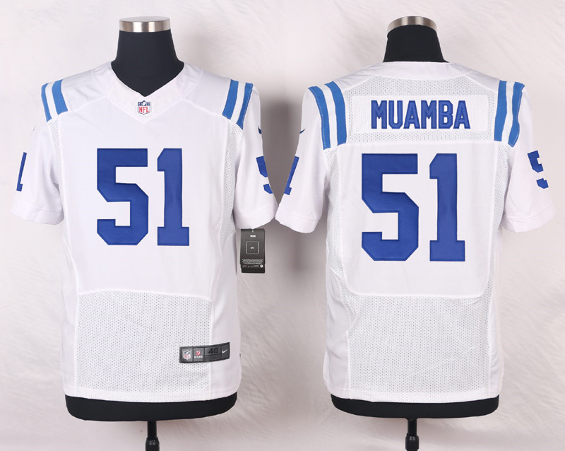 Nike NFL Indianapolis Colts #51 Muamba White Elite Jersey