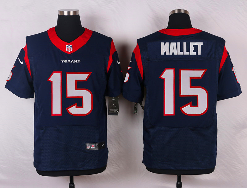 Nike Houston Texans #15 Mallet Blue Elite Jersey