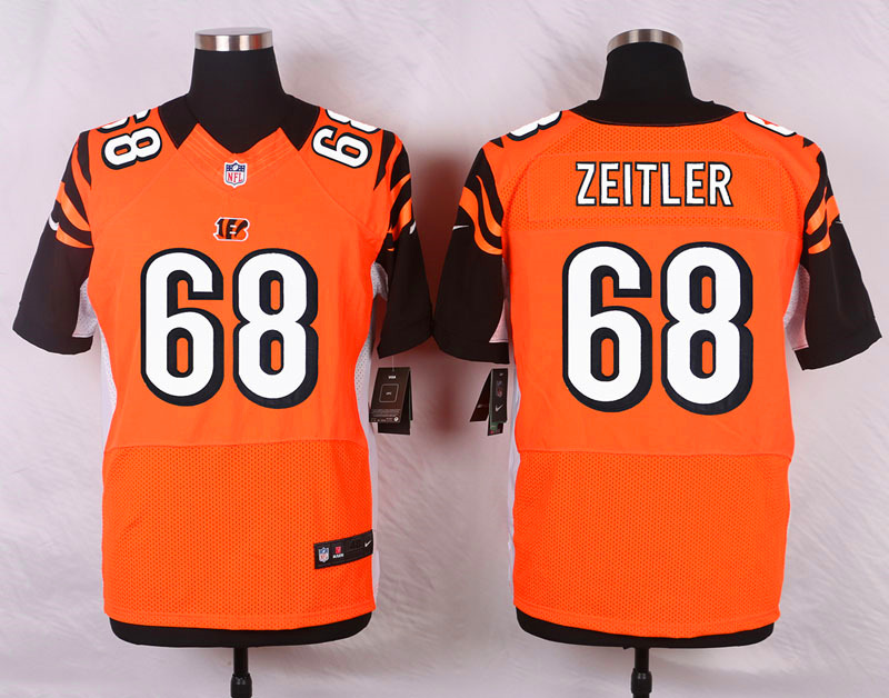 Nike NFL Cincinnati Bengals #68 Zeitler Orange Elite Jersey