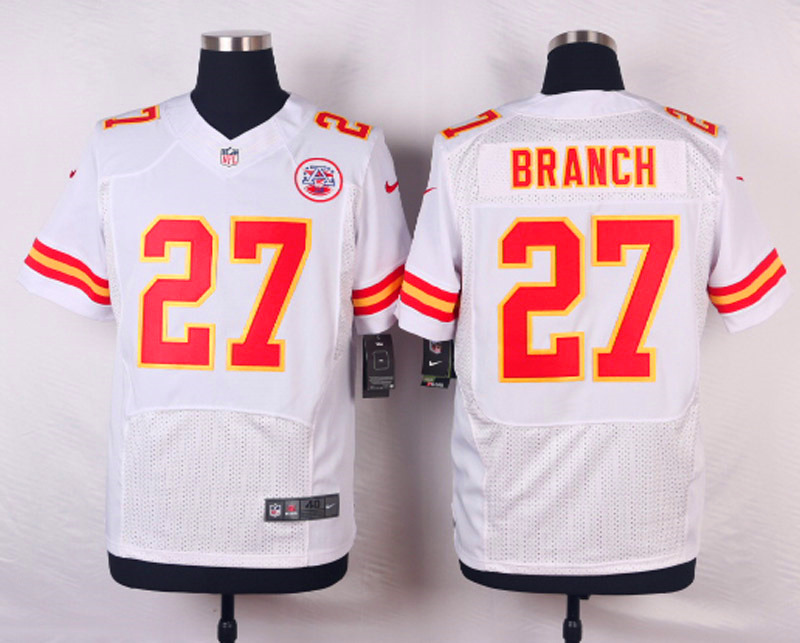 Nike NFL Kansas City Chiefs #27 Branch White Elite Jersey