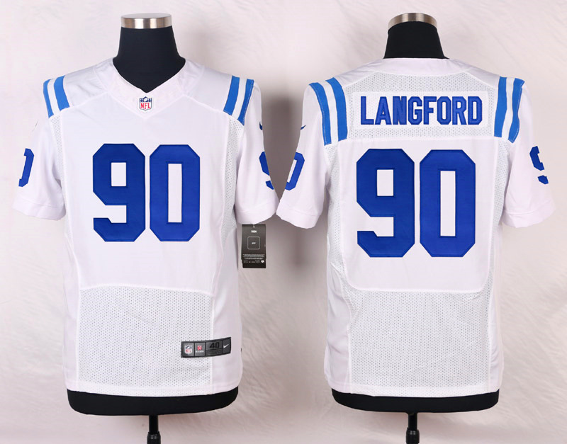 Nike NFL Indianapolis Colts #90 Langford White Elite Jersey