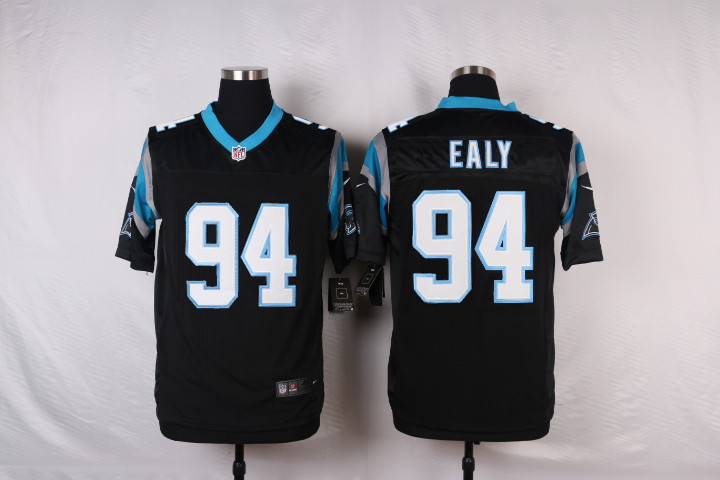 Nike NFL Carolina Panthers #94 Ealy Black Elite Jersey