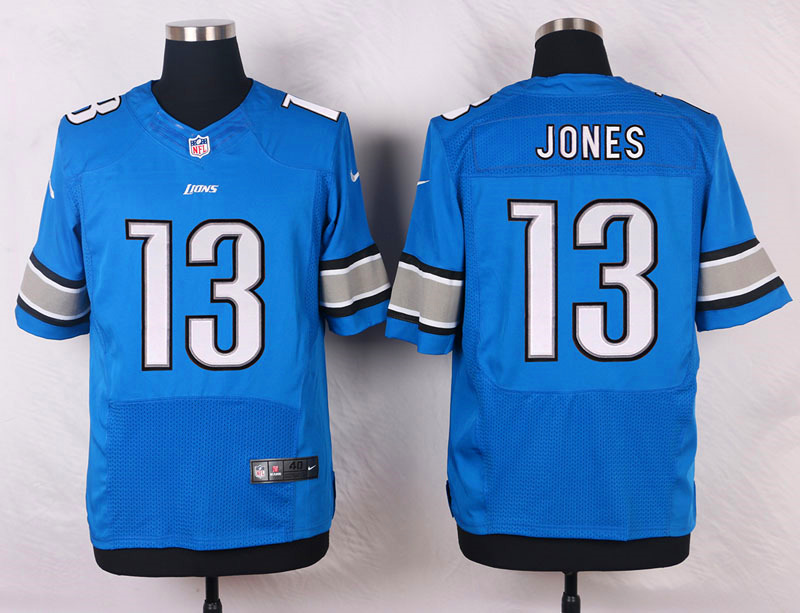 Nike NFL Detroit Lions #13 Jones Blue Elite Jersey