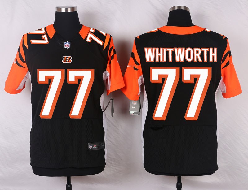 Nike NFL Cincinnati Bengals #77 Whitworth Black Elite Jersey